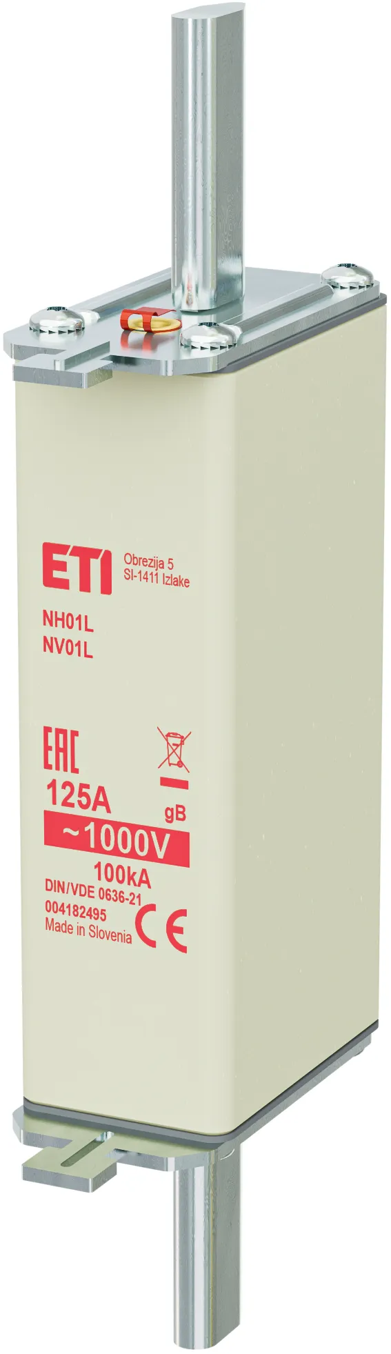 Drošinātājs NH01L gB 125A/1000V 004182495