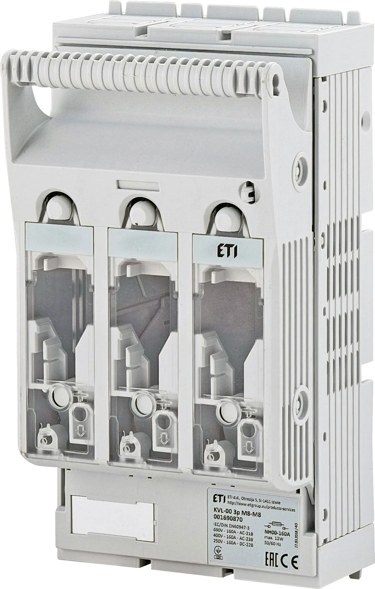 Drošinātāju blokslēdzis KVL-00 3p M8-M8 001690870