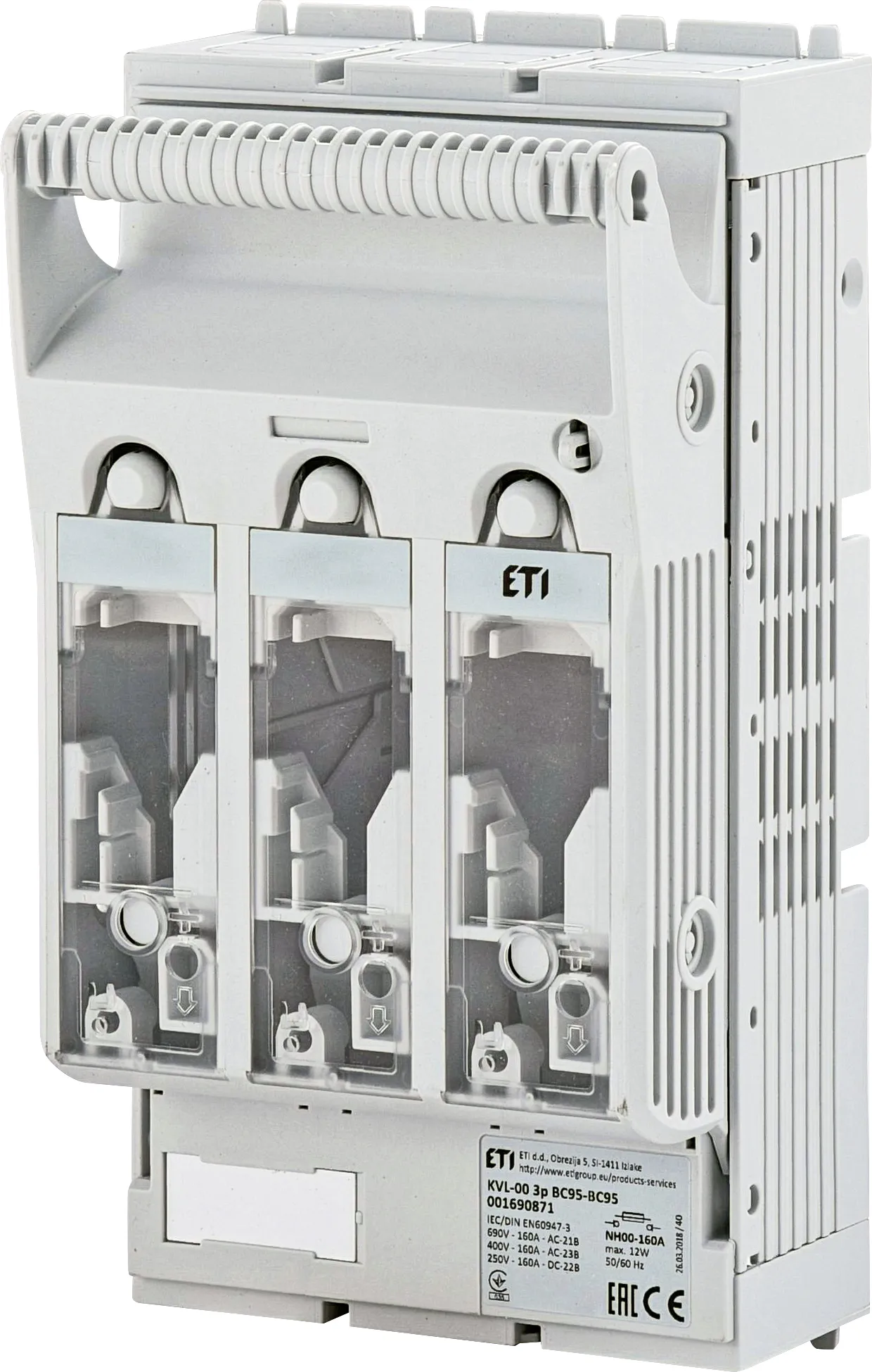 Drošinātāju blokslēdzis KVL-00 3p BC95-BC95 001690871