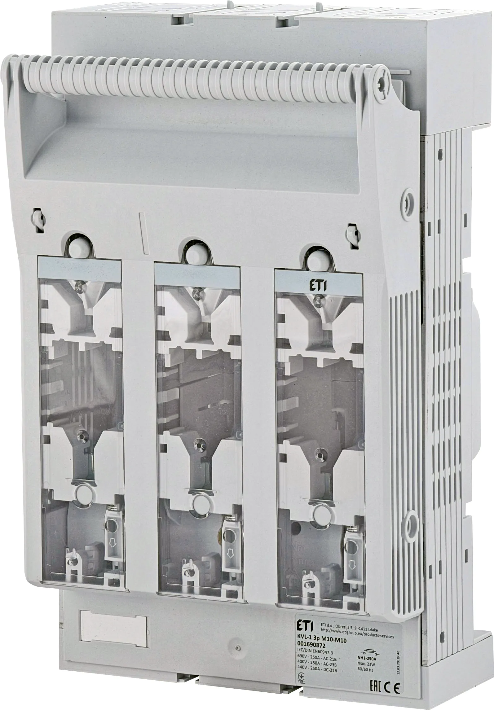 Drošinātāju blokslēdzis KVL-1 3p M10-M10 001690872