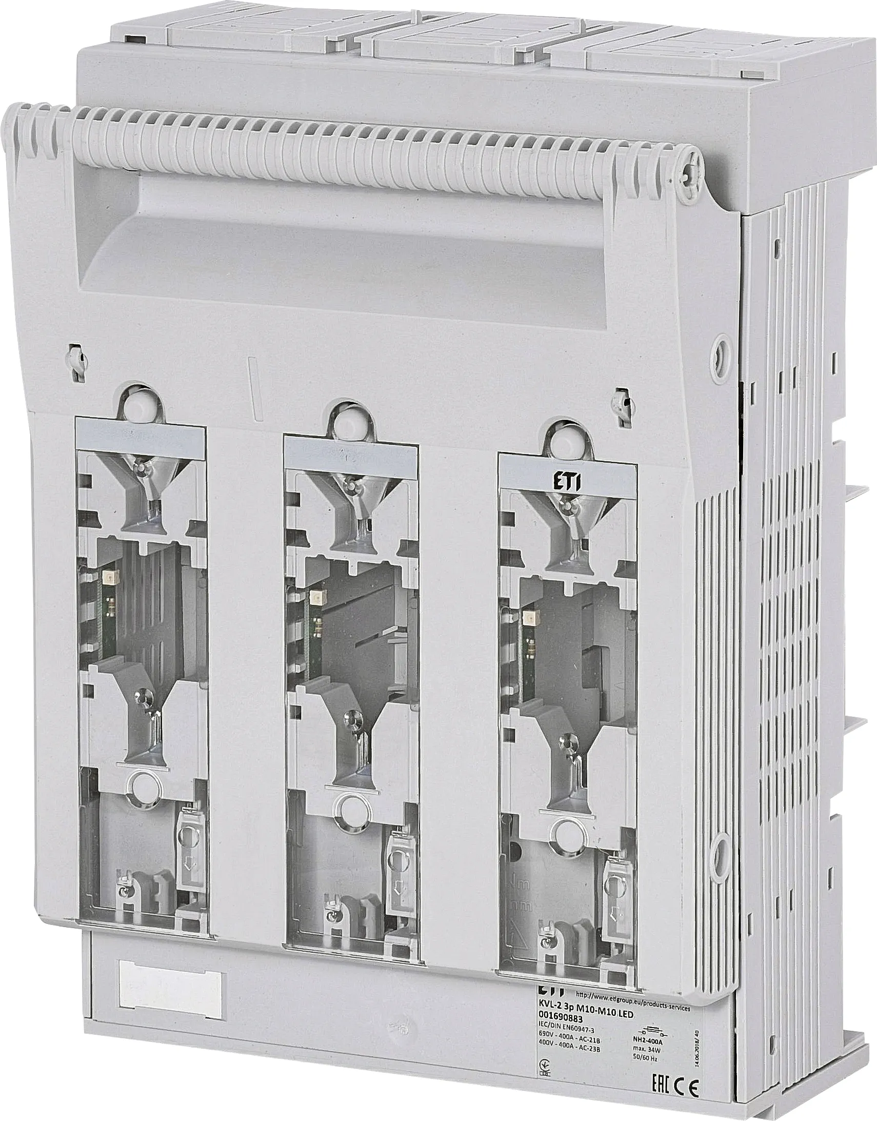 Drošinātāju blokslēdzis KVL-2 3p M10-M10 LED 001690883