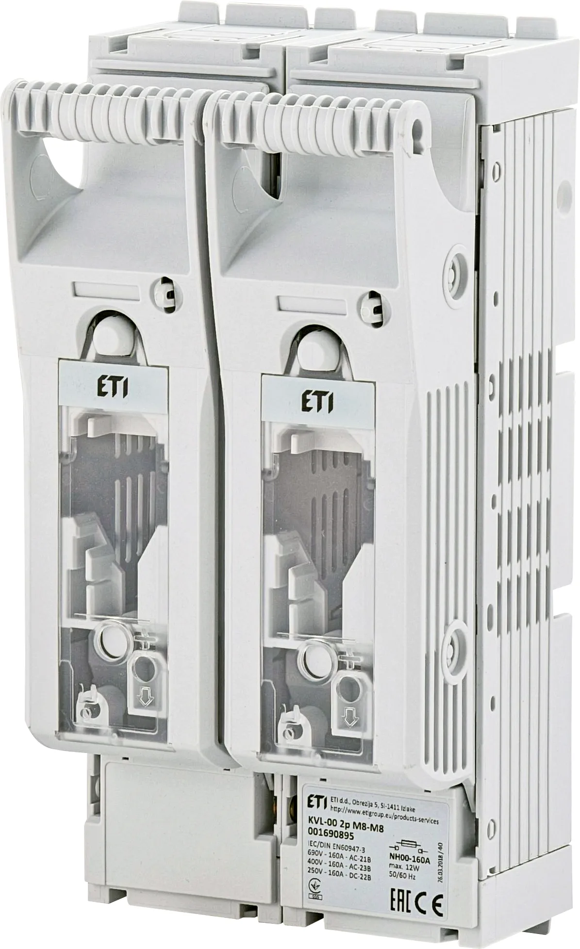 Drošinātāju blokslēdzis KVL-00 2p M8-M8 001690895