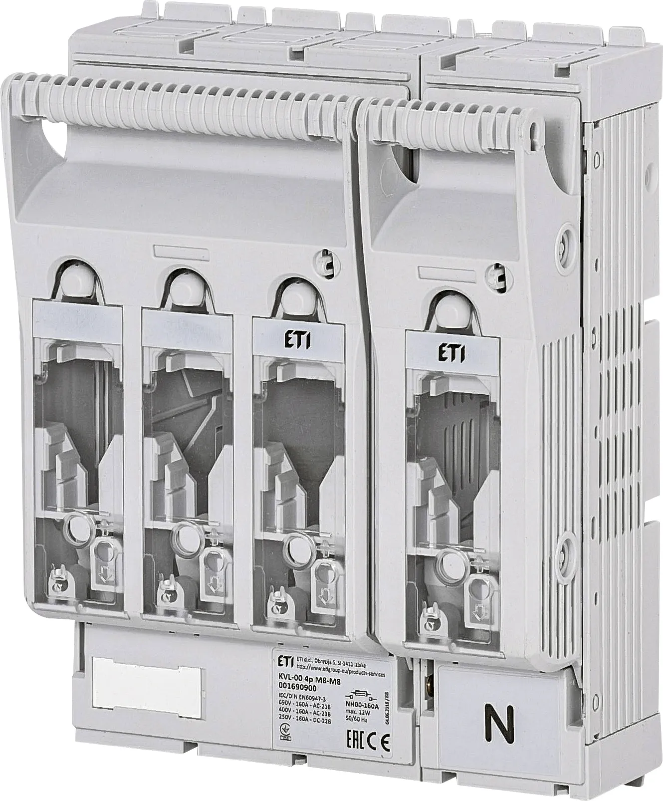 Drošinātāju blokslēdzis KVL-00 4p M8-M8 001690900