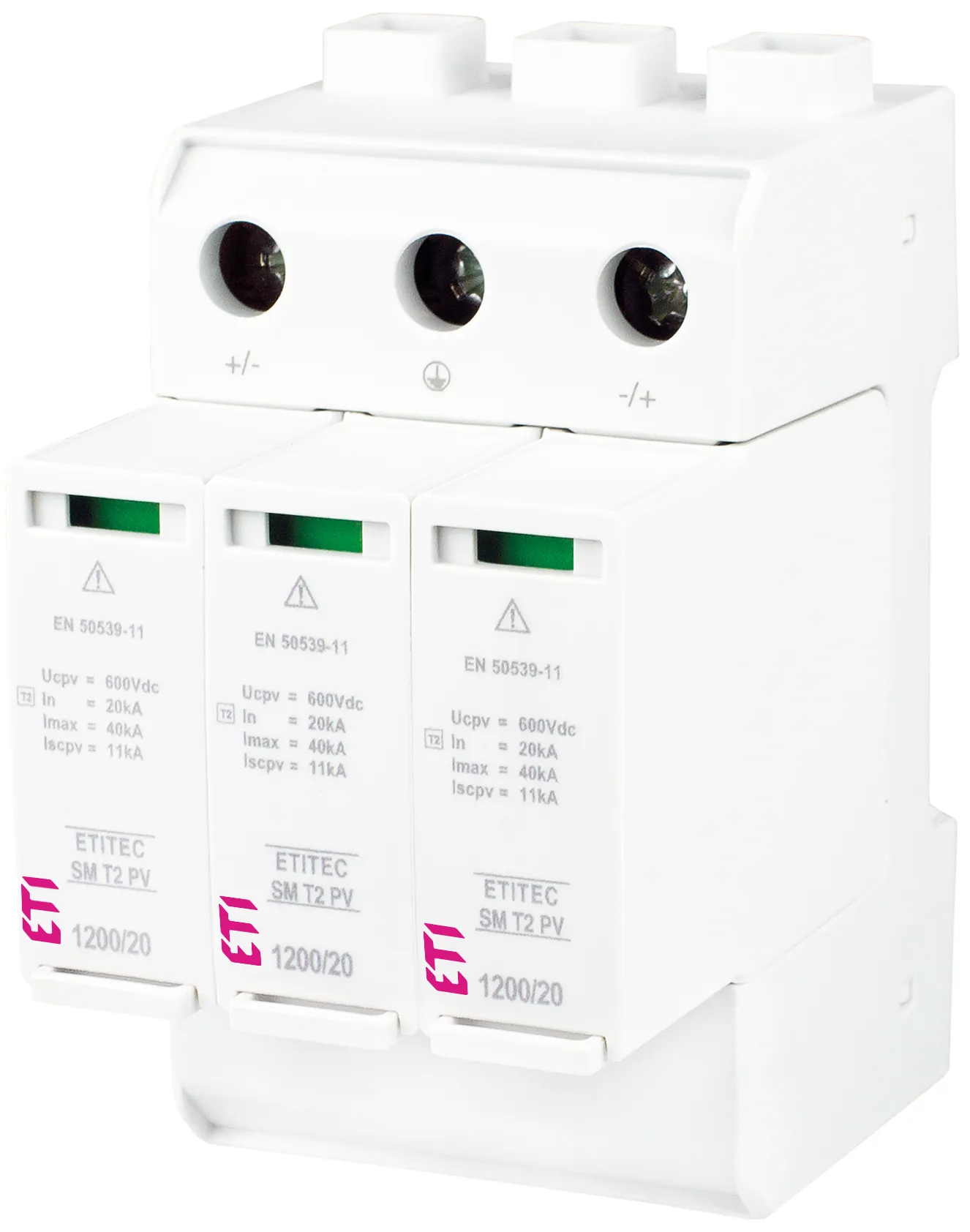 Pārsprieguma ierobežotājs ETITEC SM T2 PV 1200/20 Y RC 002440635