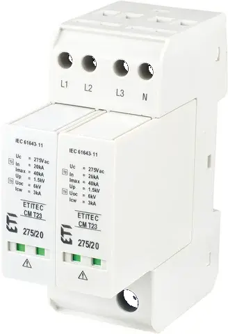 Pārsprieguma ierobežotājs ETITEC CM T23 275/20 4+0 RC 002440653