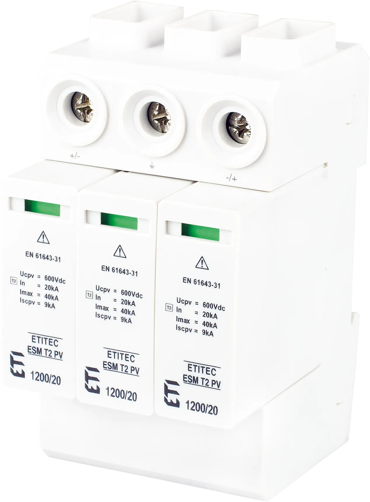 Pārsprieguma ierobežotājs ETITEC ESM T2 PV 1200/20 Y 002440680