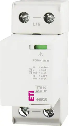 Pārsprieguma ierobežotājs ETITEC GSM T12 440/35 1+0 002440716
