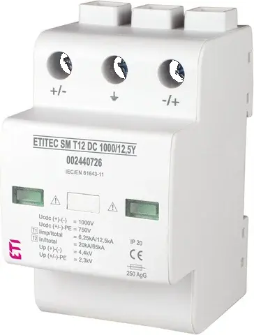 Pārsprieguma ierobežotājs ETITEC SM T12 DC 1000/12,5 Y R 002440727