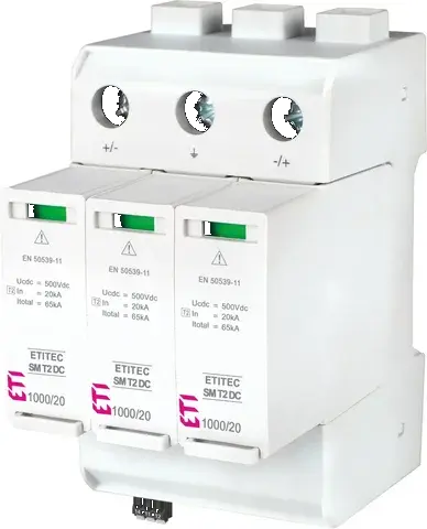 Pārsprieguma ierobežotājs ETITEC SM T2 DC 1000/20 Y 002440728