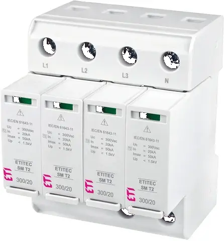 Pārsprieguma ierobežotājs ETITEC SM T2 300/20 4+0 RC 002440751