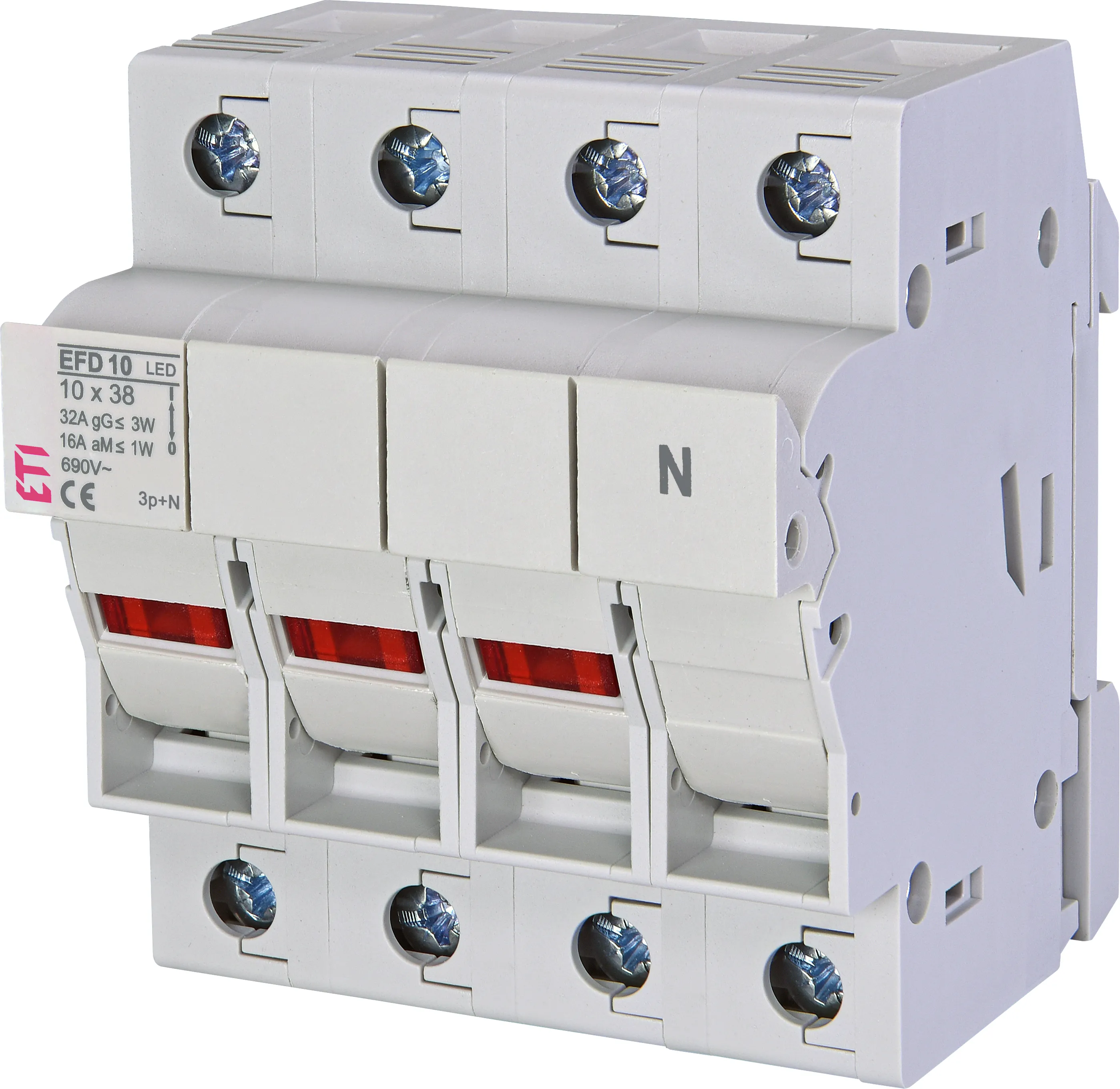 Drošinātāju blokslēdzis EFD 10 3p+N LED AD 002540315