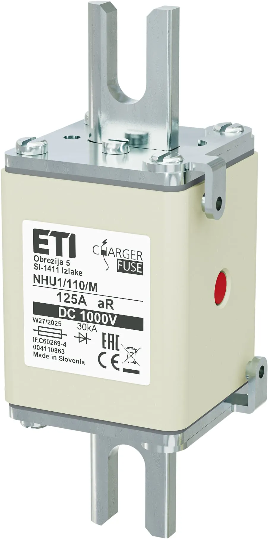 Drošinātājs NHU1/110/M aR 125A/1000V DC 004110863