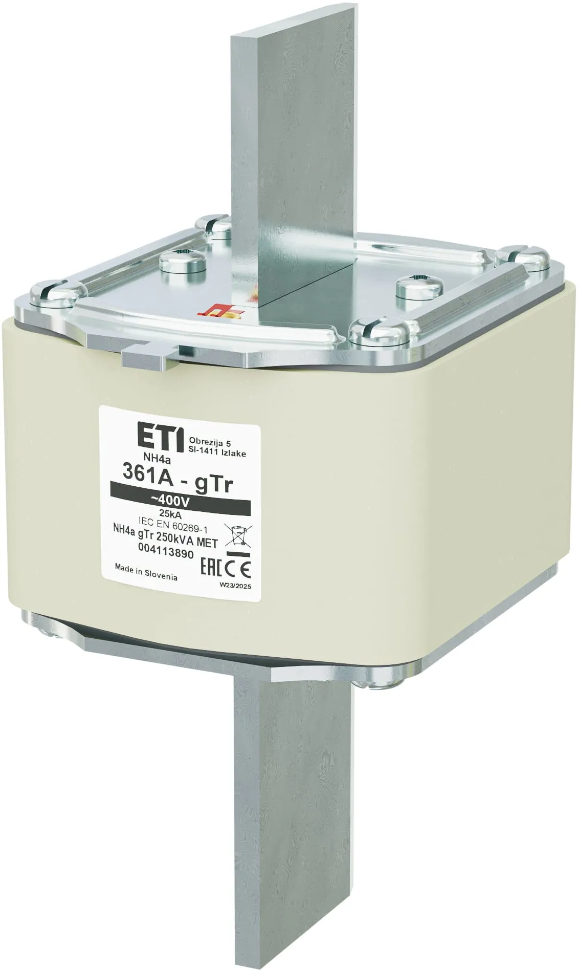 Drošinātājs NH4a gTr 361A/400V/250kVA MET 004113890