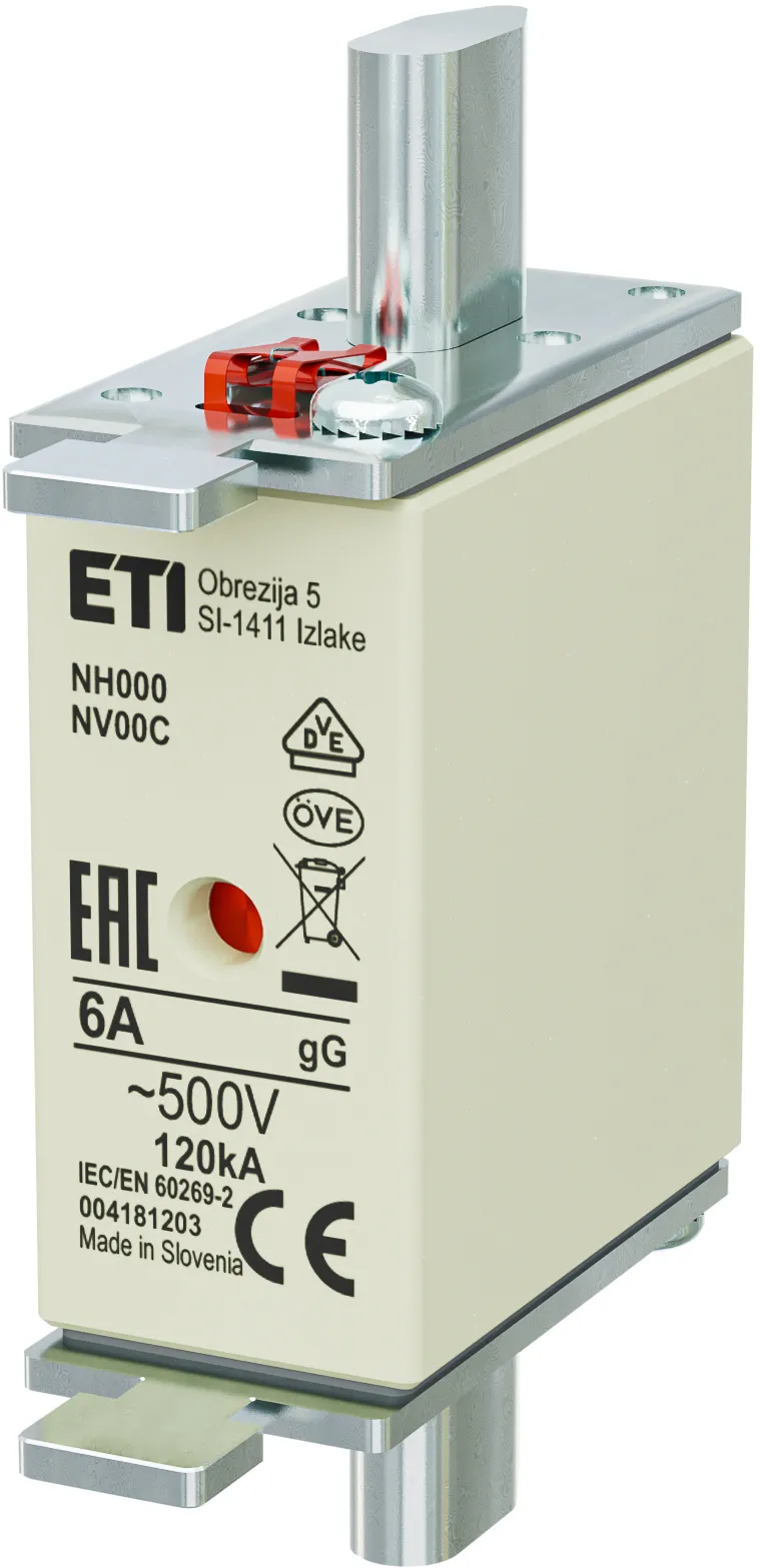Drošinātājs NH000 gG 6A/500V 004181203