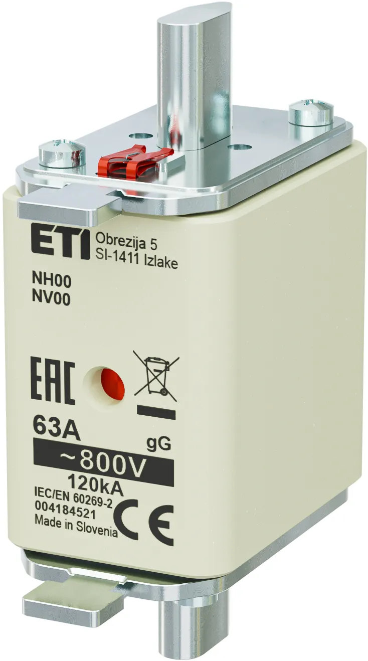 Drošinātājs NH00 gG 63A/800V 004184521