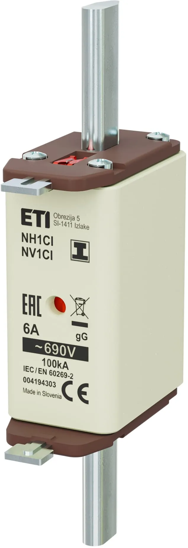 Drošinātājs NH1C/I gG 6A/690V 004194303