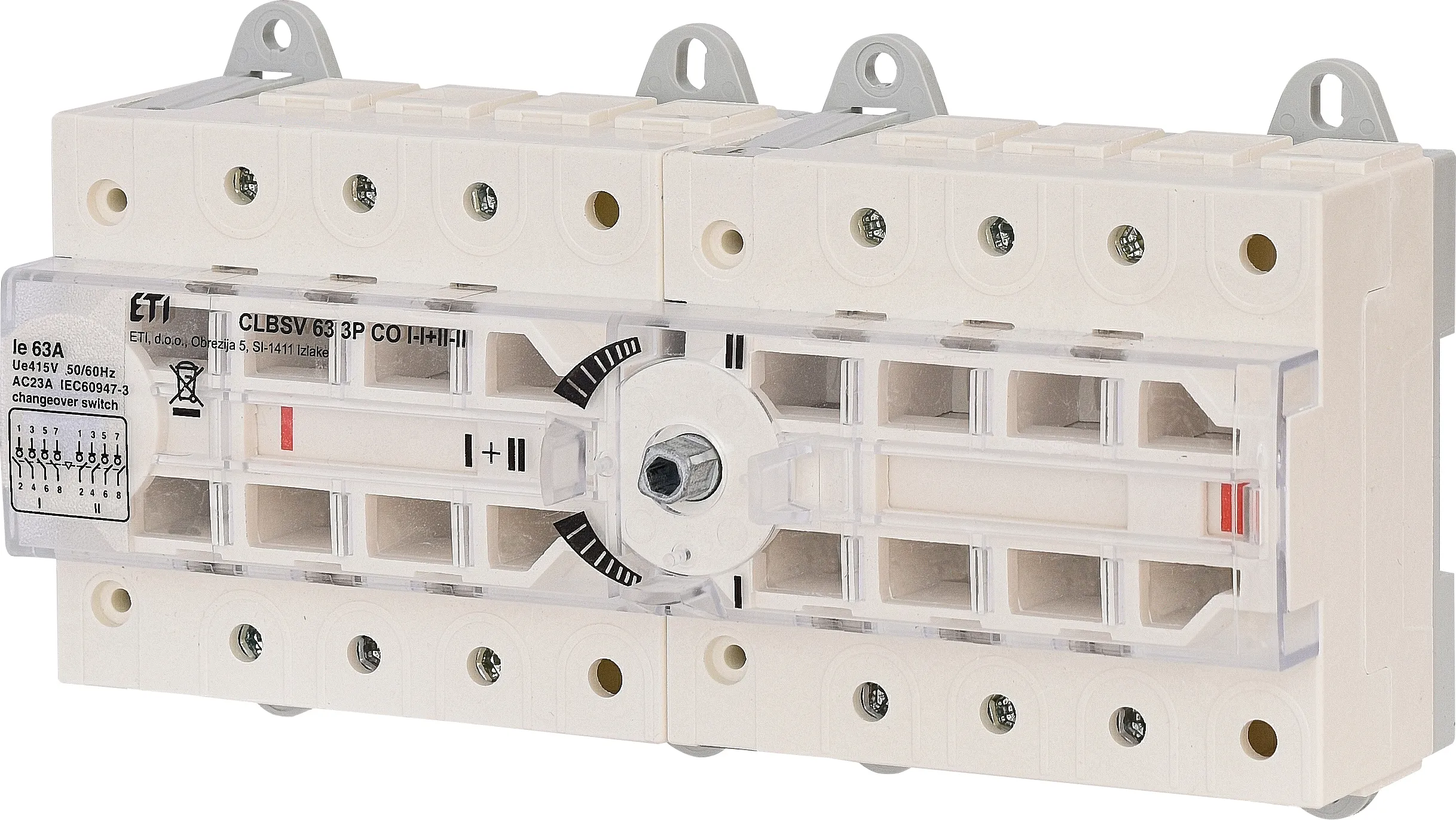 Pārslēdzis 1-0-2 CLBSV 63 3P CO I-I+II-II 004661893