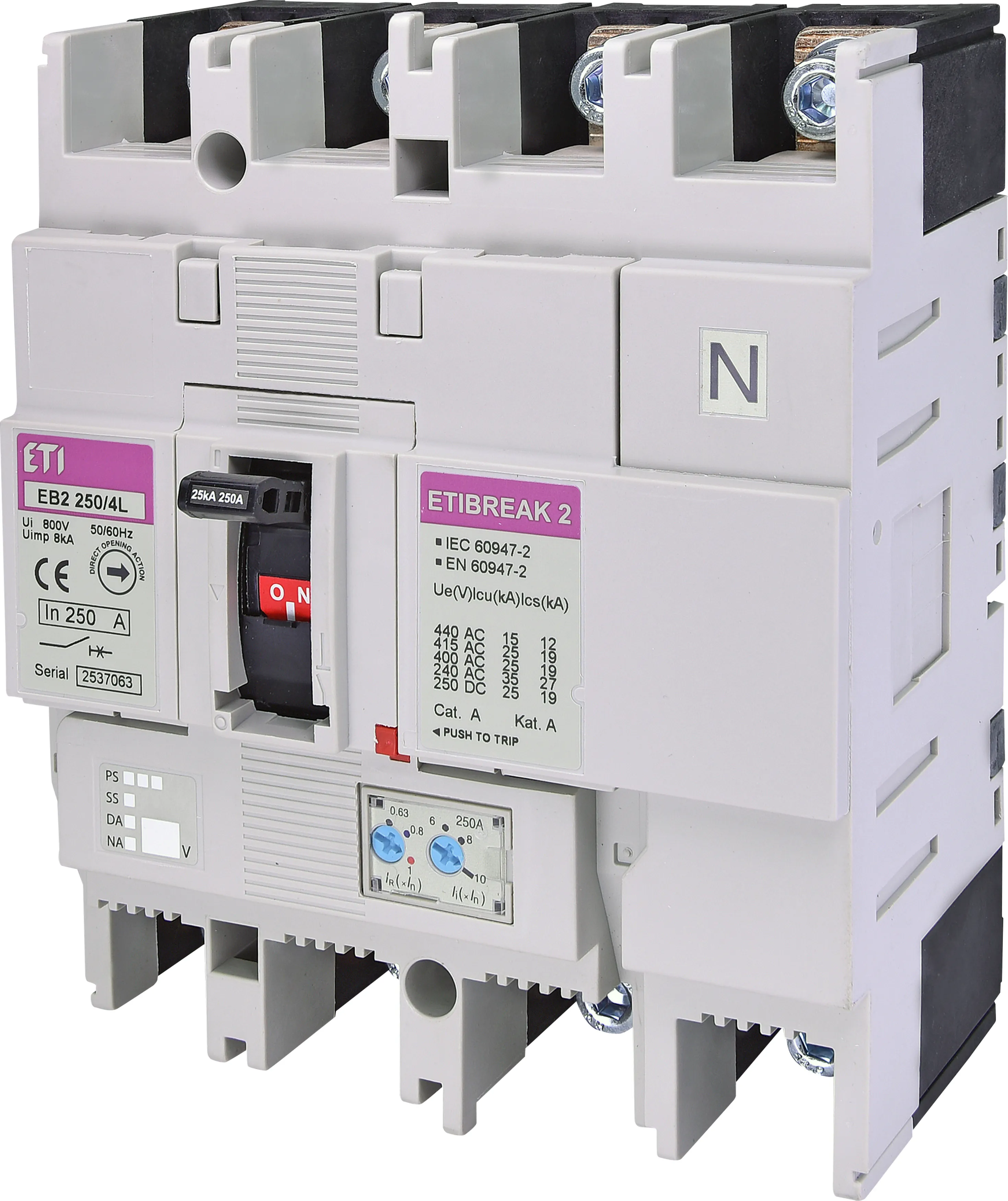 Rūpnieciskais automātslēdzis EB2 250/4L 200A 4p 004671075