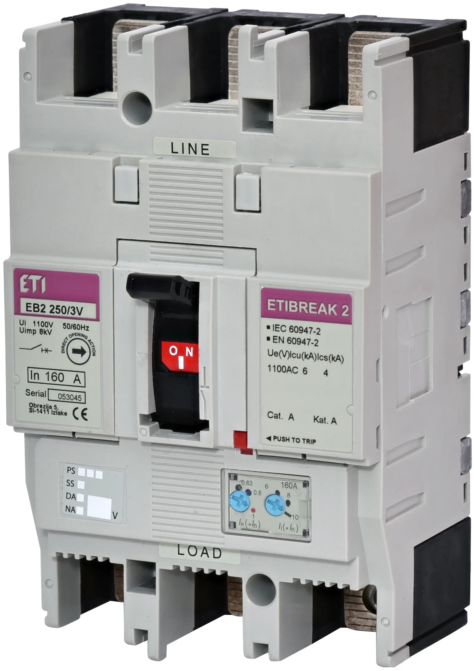 Rūpnieciskais automātslēdzis EB2 1250/3VE 800A 3p 1100V 004671382