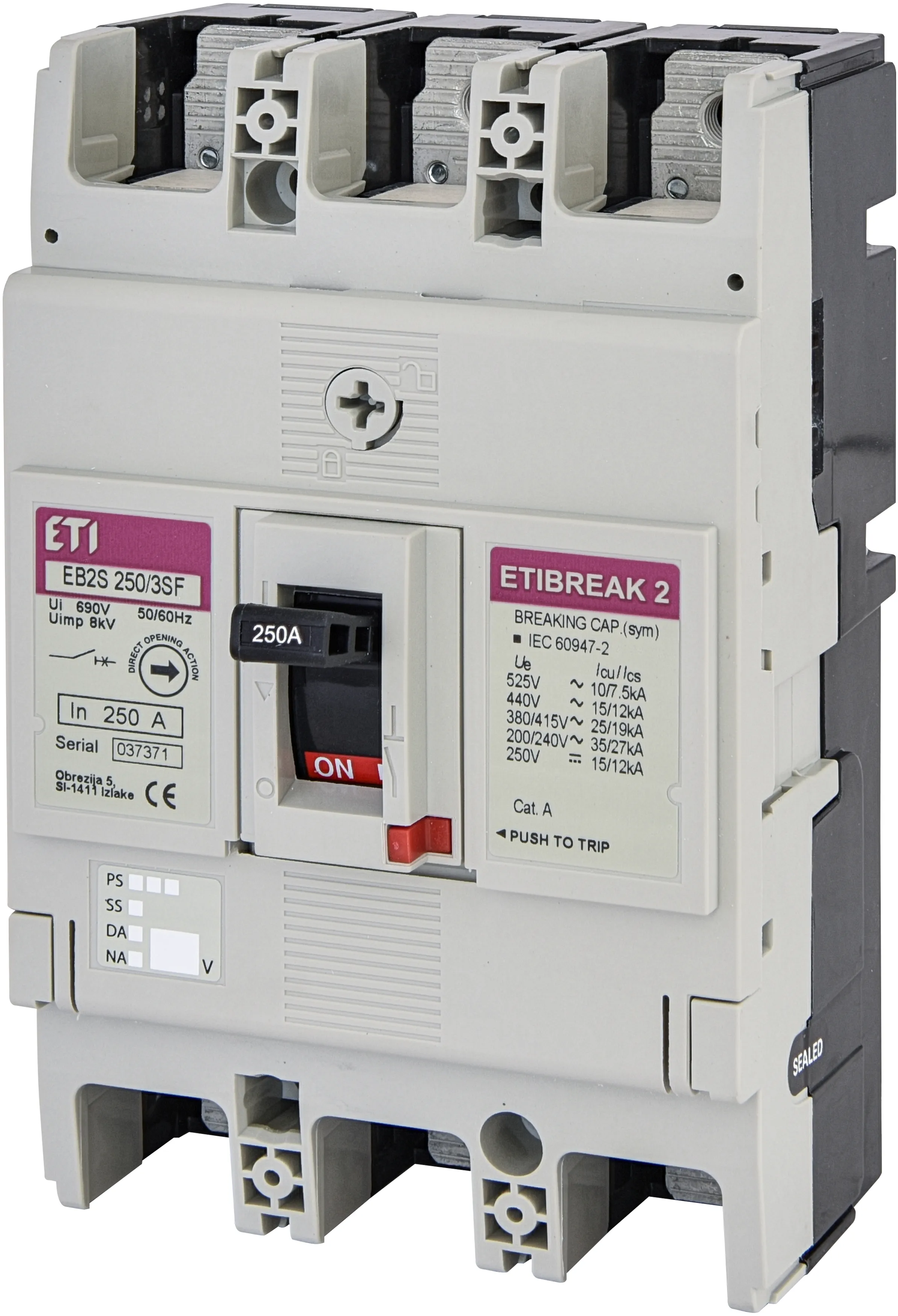 Rūpnieciskais automātslēdzis EB2S 250/3SF 250A 3p 004671839