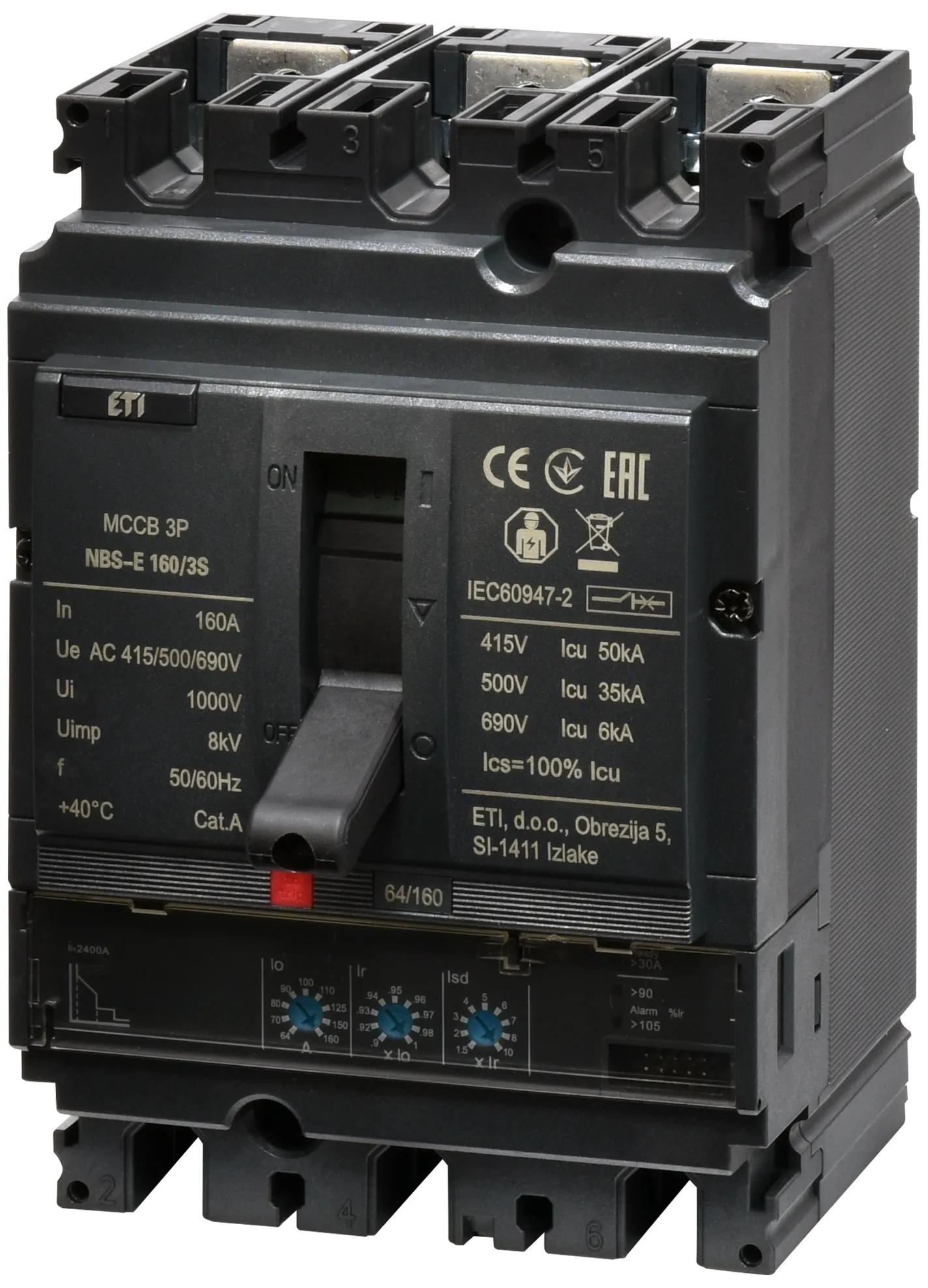 Rūpnieciskais automātslēdzis NBS-E 160/3S 160A 3P 004673057