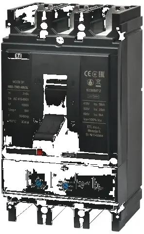 Rūpnieciskais automātslēdzis NBS-TMD 400/3L 315A 3P 004673101