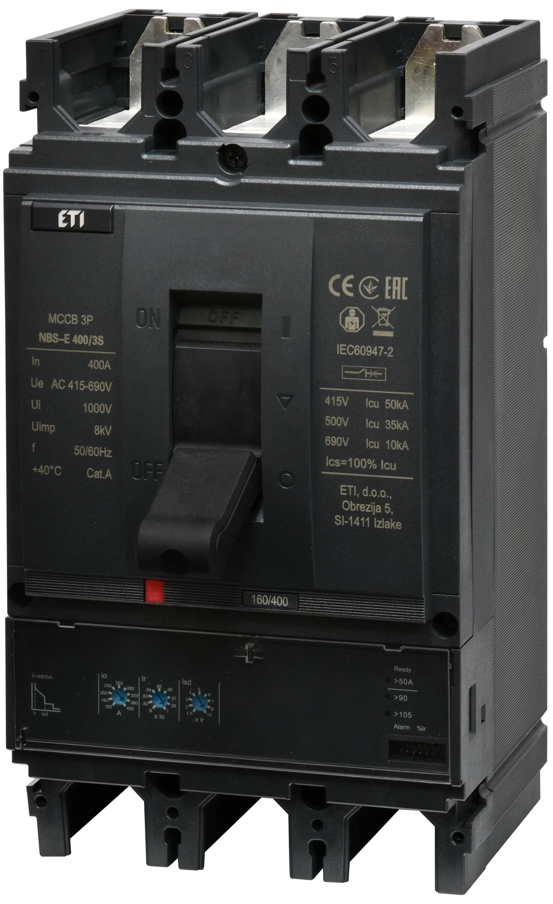 Rūpnieciskais automātslēdzis NBS-E 400/3S 400A 3P 004673111