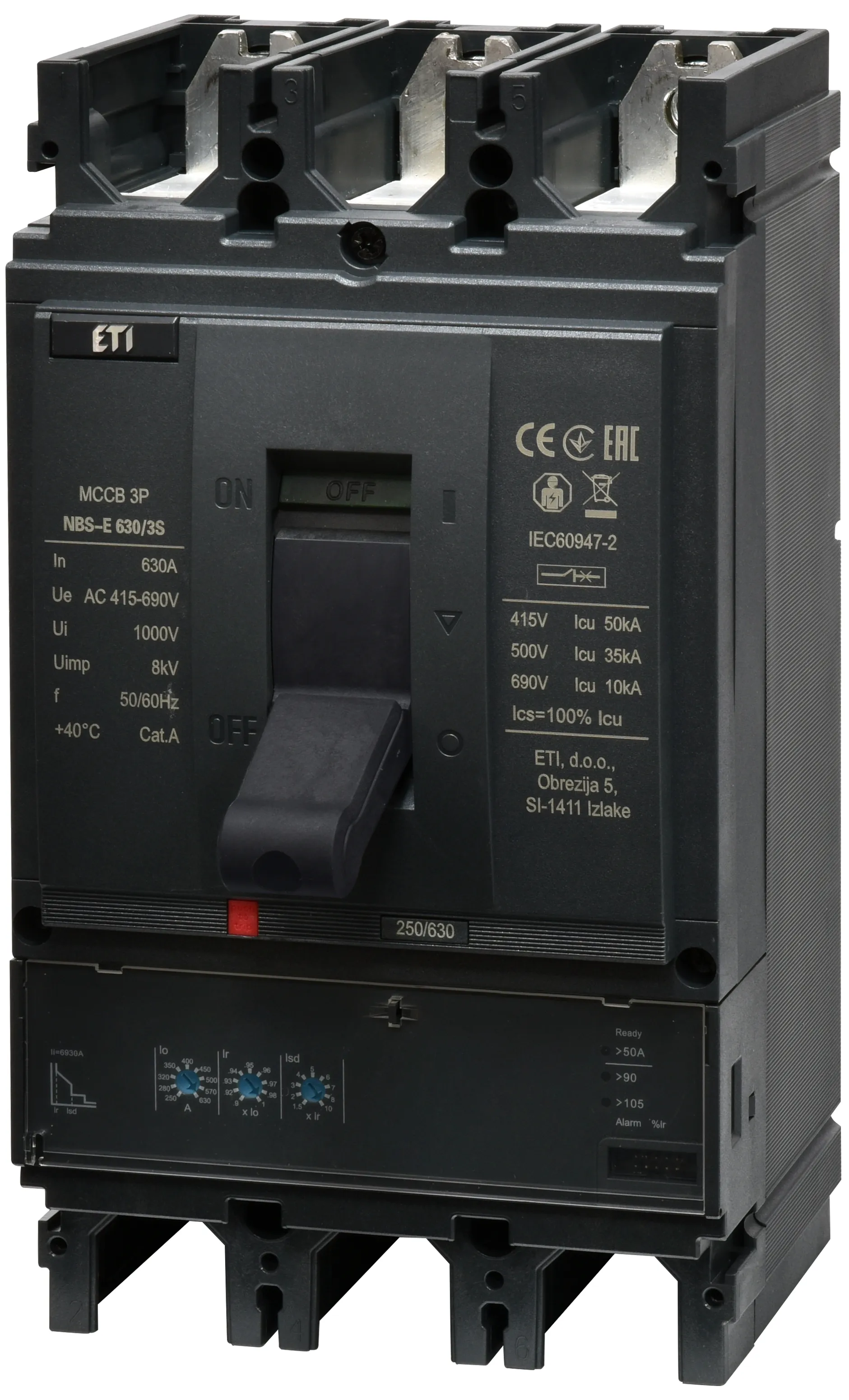 Rūpnieciskais automātslēdzis NBS-E 630/3S 630A 3P 004673141