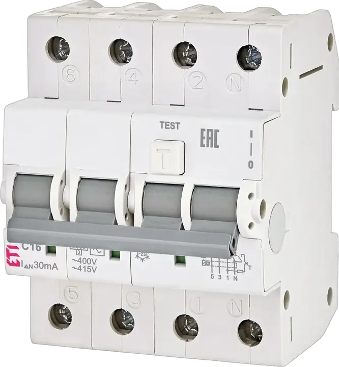 Attēls no KZS-4M 3p+N A C20/0.03 120V