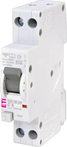 KZS-1M-UNI 1p+N A C6/0.1