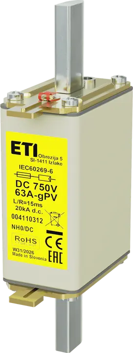 Attēls no *NH0 gPV 63A/750V DC