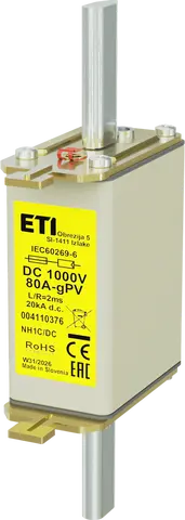 Attēls no NH1C gPV 80A/1000V DC