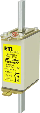 Attēls no NH1C gPV 160A/1000V DC