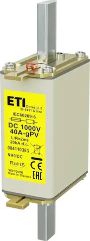 Attēls no NH0 gPV 40A/1000V DC