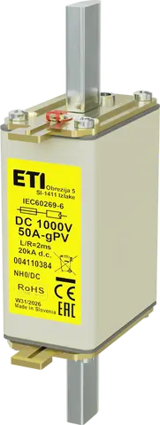 Attēls no NH0 gPV 50A/1000V DC
