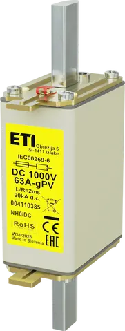 Attēls no NH0 gPV 63A/1000V DC