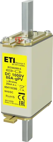 Attēls no NH0 gPV 80A/1000V DC