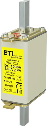 Attēls no NH0 gPV 125A/1000V DC