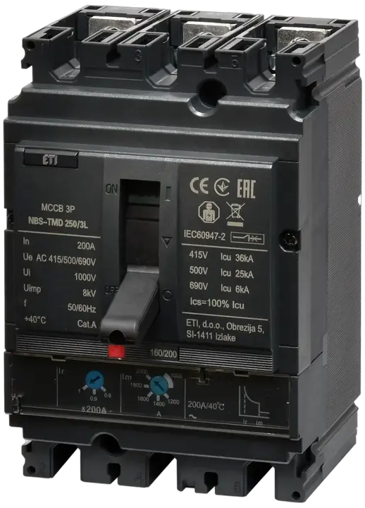 Attēls no NBS-TMD 250/3L 200A 3P